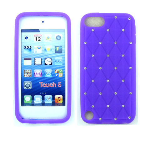 IPOD Touch 5 Diamond Silicon Skin Case (Purple)